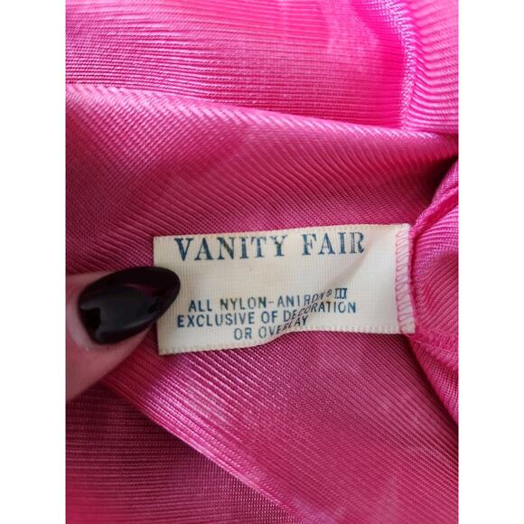 Vintage Vanity Fair Pink Nylon Mandarin Collar Maxi Dress Size 8 READ! - Picture 5 of 12
